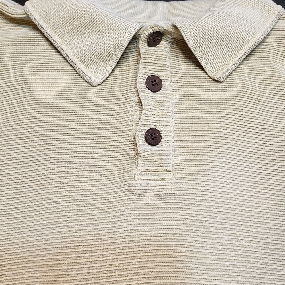 Tommy bahama pullover L green striped polo